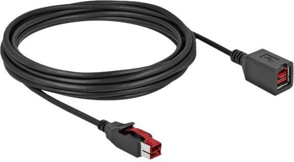 Delock PoweredUSB verlengkabel 24 V, 5 meter, zwart