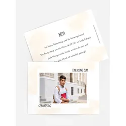 Geburtstagseinladung selbst gestalten mit Spruch und Fotos im Onlinedesigner bei Meine-Kartenmanufaktur.de