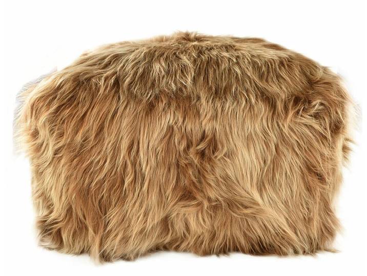 KUHFELL online & NOMAD Pouf LAMMFELL POUF FUßHOCKER AUS ECHTEM SCHAFFELL 60x60x30 cm