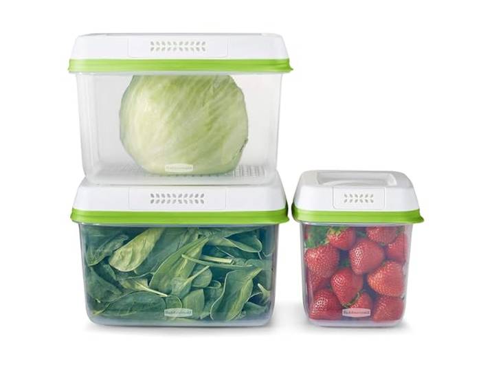Rubbermaid FreshWorks Produce Saver, mittelgroße und große Vorratsdosen, 6-teiliges Set