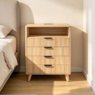Garvee Drawer Dresser with LED Light and Power Outlet Music