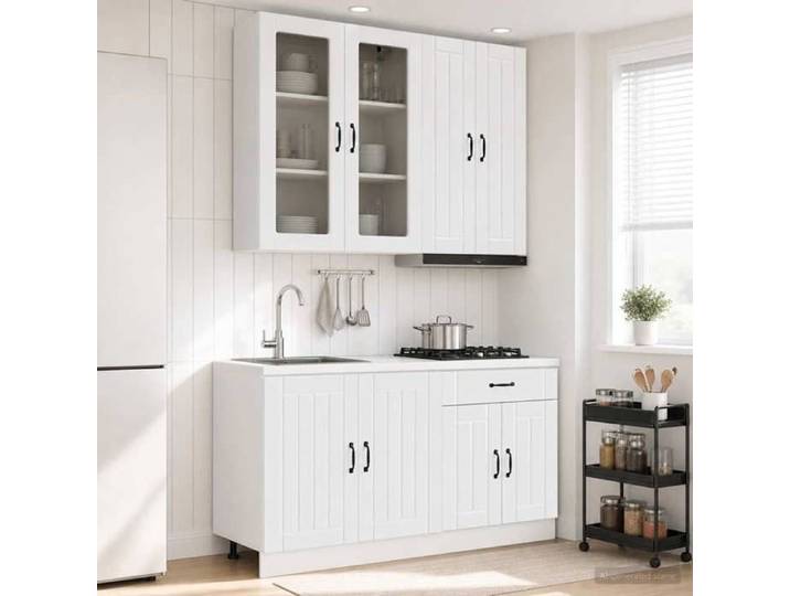 Unité de cuisine - MAISON EXCLUSIVE - LUCCA 4 pc - Blanc brillant - Bois d'ingénierie - Pieds réglables