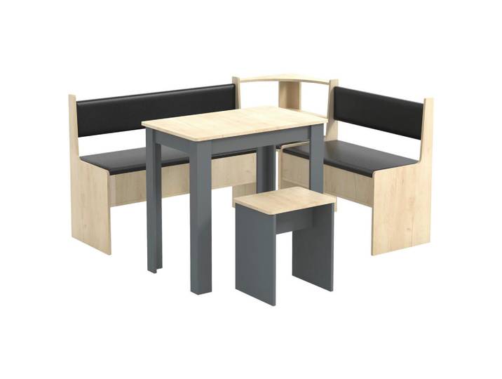 Mid.you Eckbankgruppe, Anthrazit, Wange, 153x115 cm, in verschiedenen Holz-Dekoren erhältlich, Esszimmer, Bänke, Tischgruppen & Eckbankgruppen
