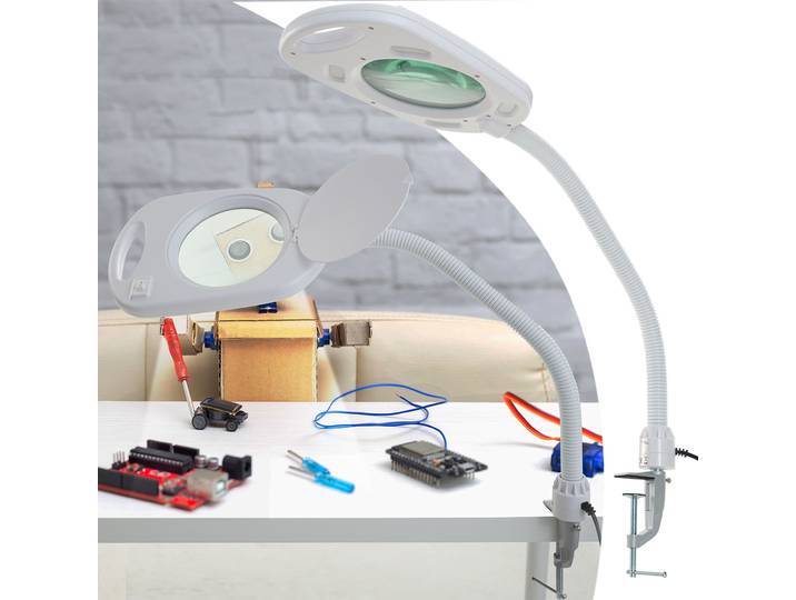 LED-Lupenleuchte, 5-fache Vergrösserung & Gelenkarm, 5 Watt, 450 Lumen
