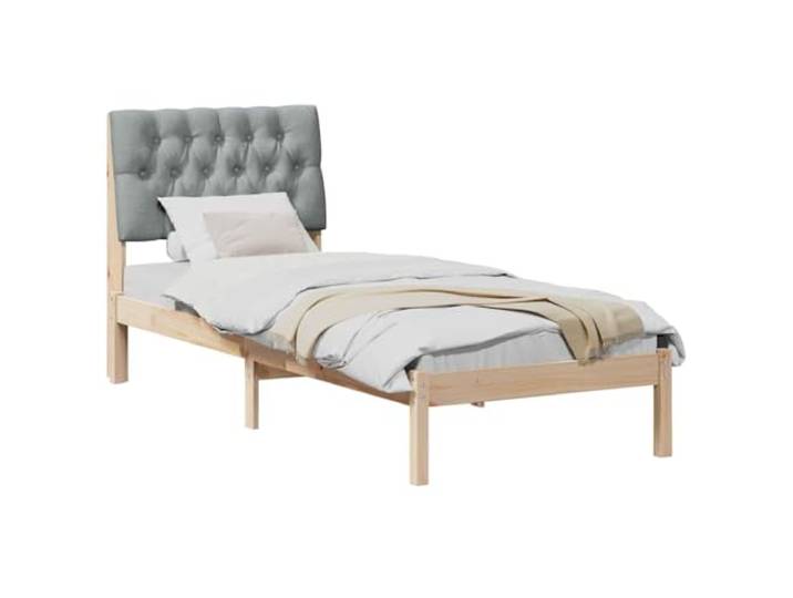 KTHLBRH Bett aus Massivholz Kiefer mit Kopfteil zur Wandmontage Plattform mit Lattenrost, ohne Lattenrost, modernes Design, einfach zu montieren