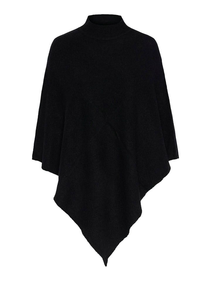 Pieces Poncho "Fortuna" in Schwarz - onesize