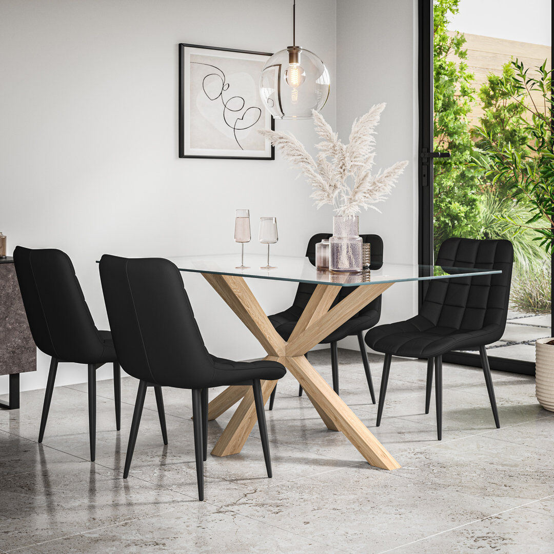 Fairmont Park Ahni 6 - Person Dining Set Black 6