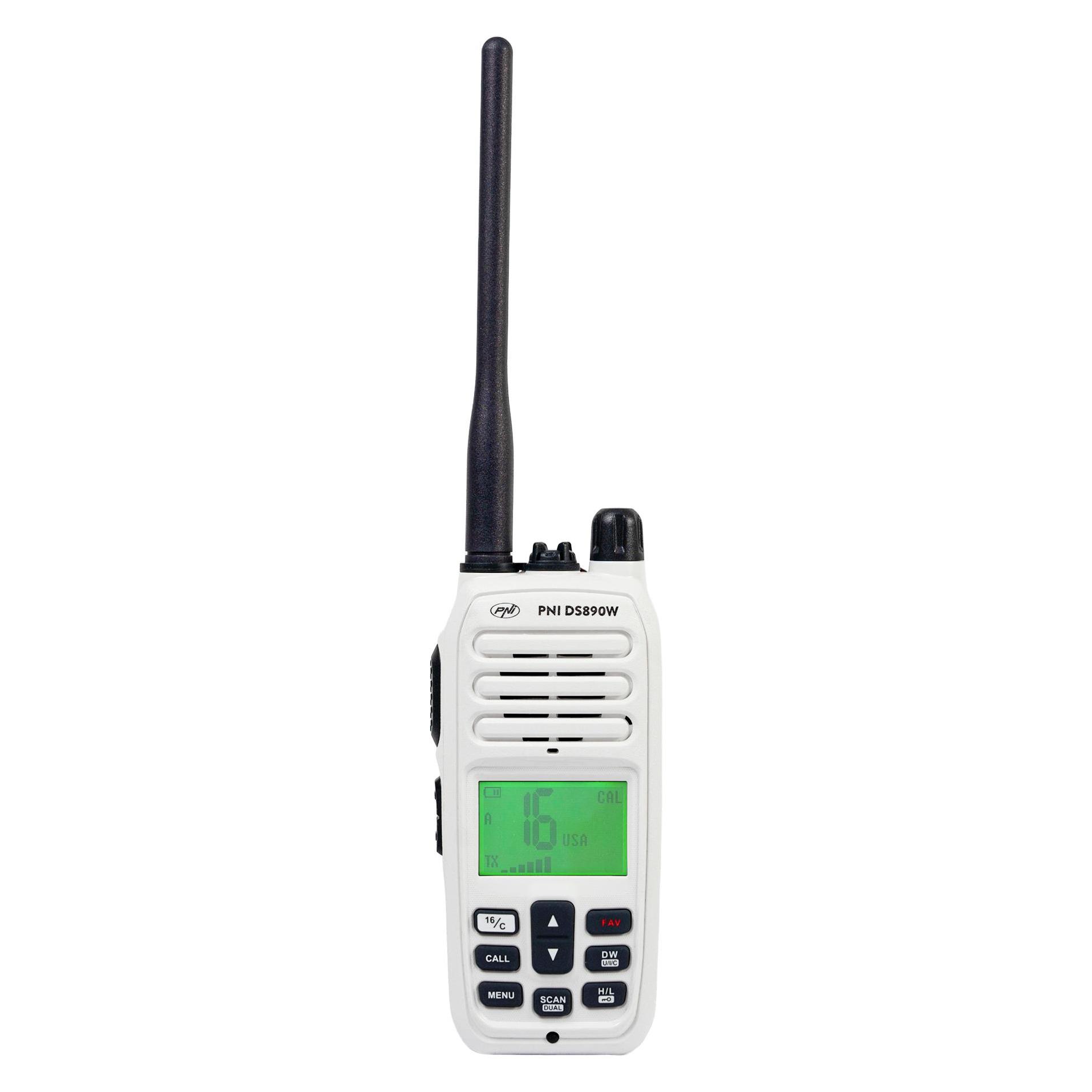 PNI Tragbares Seefunkgerät DS890W, 88 Kanäle, 10 Wetterkanäle, einstellbarer Squelch, Roger Beep, Du (43698996)