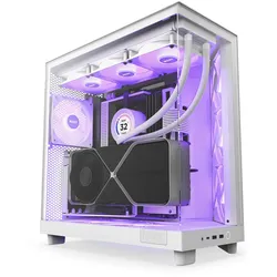 NZXT H6 Flow RGB Mid-Tower Airflow Gaming Gehäuse Weiß Glasfenster