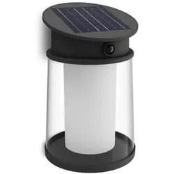 Philips UltraEffiziente Solar-Wandleuchte für den Außenbereich mit austauschbarer Solarlampe & Bewegungssensor, warmweißes Licht, Schwarz