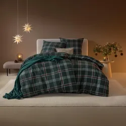 Estella Kuschelflanell Bettwäsche Harry tanne 140x200 cm + 70x90 cm - grün