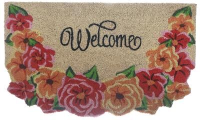 IH Casa Decor Garland Shape Coir Door Mat Welcome