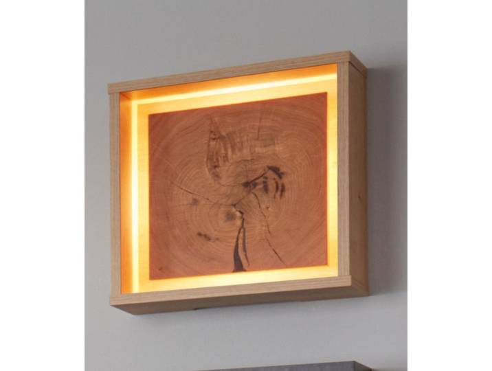 VOGL MÖBELFABRIK Wandleuchte, braun (eichefarben), H: 33cm, Leuchten, mit Rahmen, Wandleuchte
