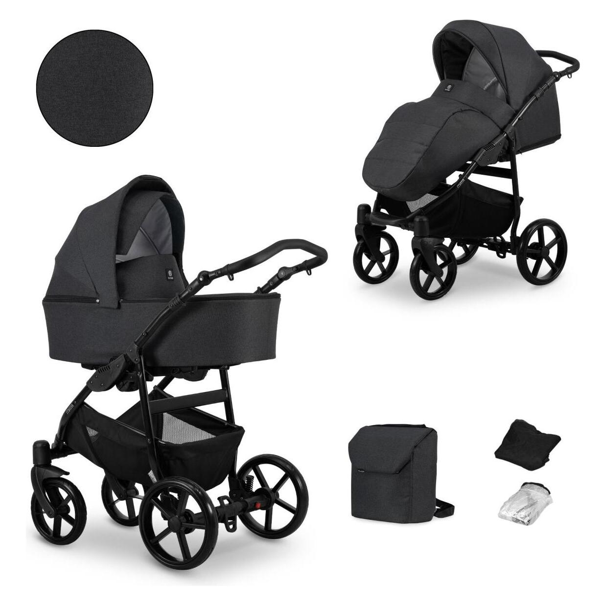 Kunert 2in1 MATA in Anthrazit/Graphit - Vielseitiger Babywagen für Komfort und Sicherheit (65280522)