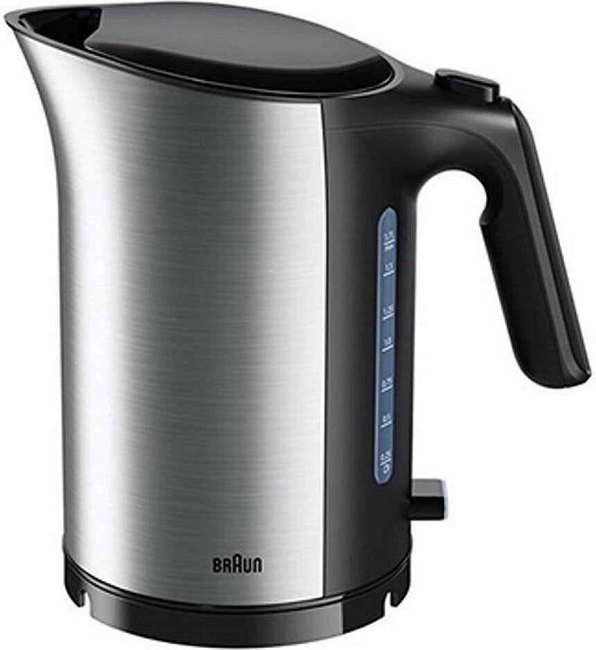 Braun WK 5100 BK waterkoker, 1,7 liter, 2200 watt, zwart, roestvrij staal met waterniveau-indicator, draadloos