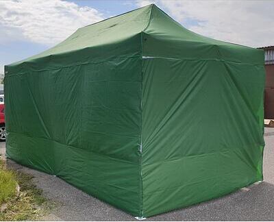 Faltpavillon 3x4,5m ALU Standard volle Seitenwand - Grün