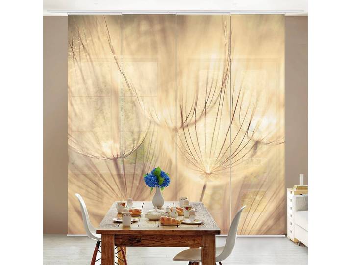 Schiebegardinen Pusteblumen (4er-Set) 240 x 250cm Deckenmontage