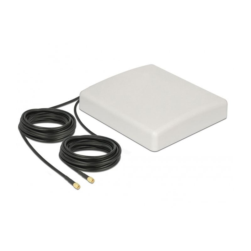 Delock LTE MIMO Antenne 2xSMA Stecker 8dBi direktional + Anschlusskabel RG58 10m