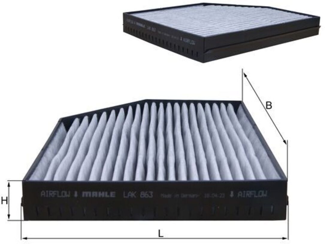 Innenraumluftfilter mit Aktivkohle MAHLE E KNECHT LAK 863
