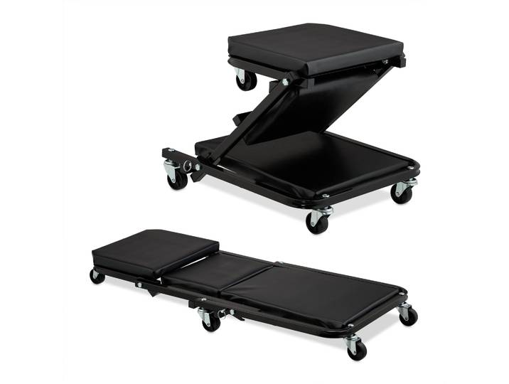 Rollbrett Werkstatt Schwarz-Silber