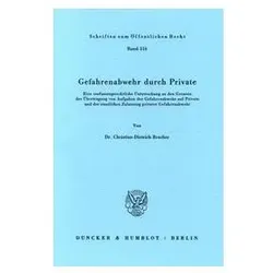 Gefahrenabwehr durch Private., Fachbücher von Christian-Dietrich Bracher