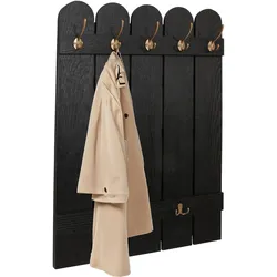 Wandgarderobe MCW-N95, Garderobe Garderobenpaneel, Paulownia 7 Haken 86x60cm ~ schwarz