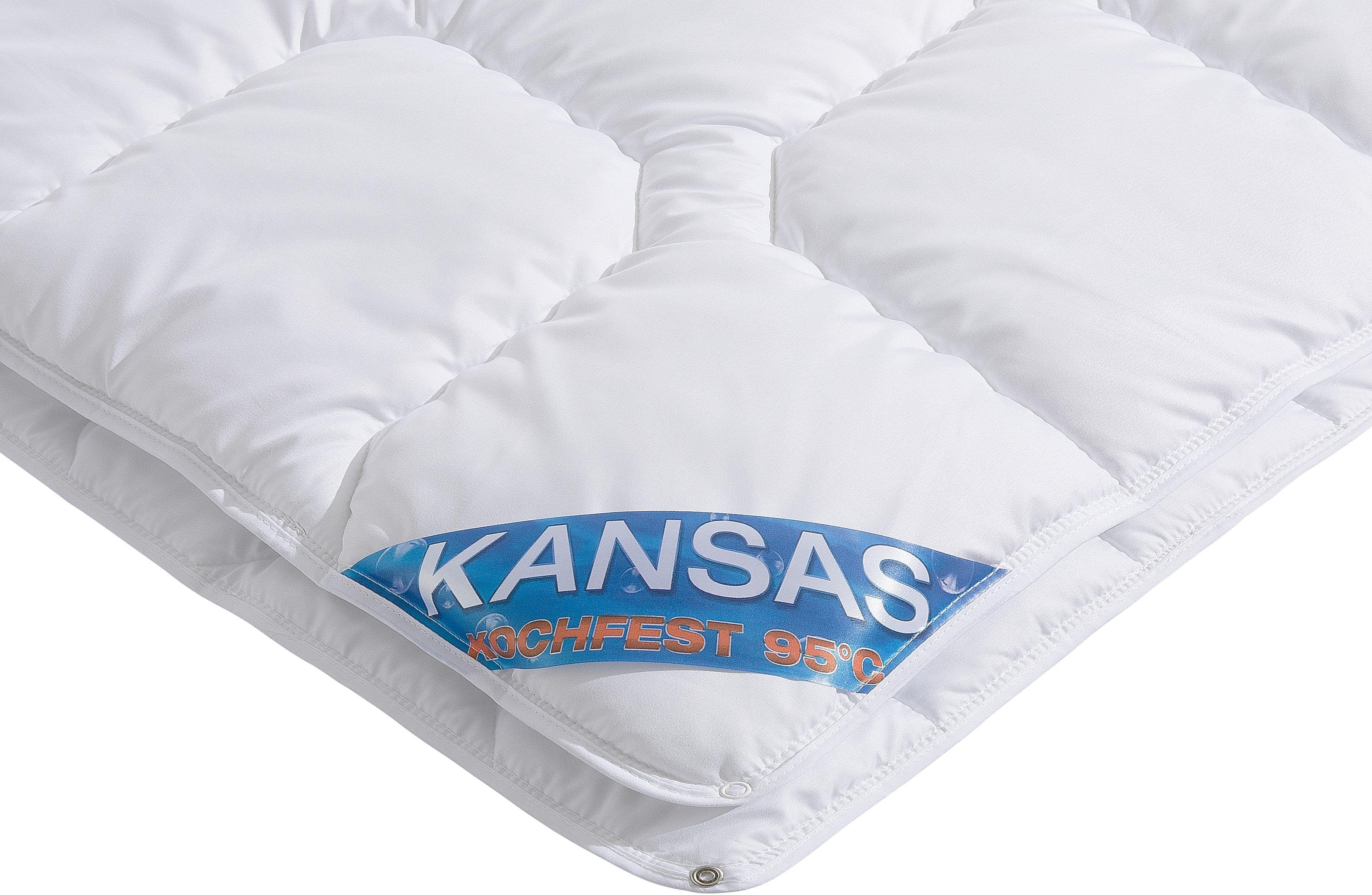 Microfaserbettdecke FAN "Kansas", weiss (weiß), B:155cm L:220cm, Bezug: 100% Polyester. Füllung: 100% Polyester, Bettdecken, Microfaserbettdecke, Bettdecke in 135x200 oder 155x220 cm, Wärmeklasse 4-Jahreszeiten weiß B/L: 155cm x 220cm, 4-Jahreszeiten