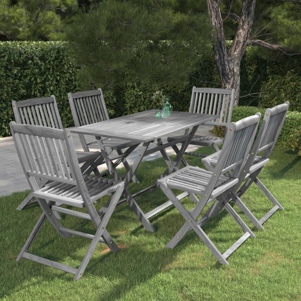 Gartenmöbel-Set aus massivem Holz, grau, mit Rattan, optional mit Armlehnen, für Terrasse und Garten