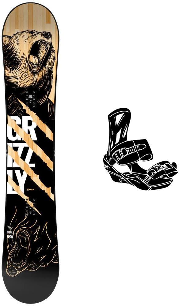 Raven  - Pack Planche Snowboard Grizzly - 159 + King - Planche Snowboard