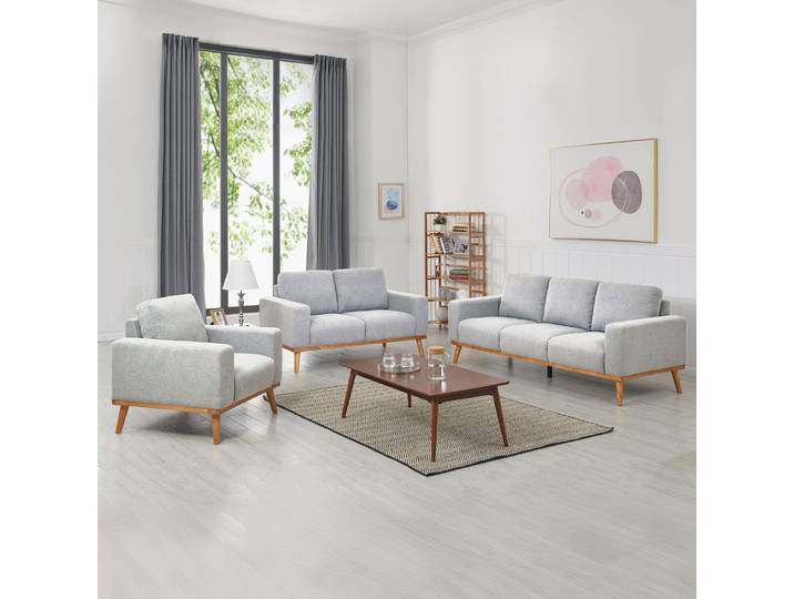 Sofa Set AMOR 3-teilig grau