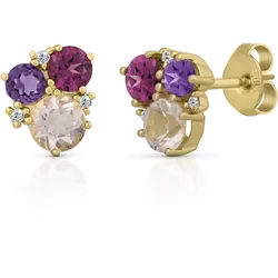 Orolino Ohrringe Gold 585 mit Amethyst Rosaquartz und Brillant