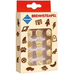 Pebaro, Lötgerät, 20800 - Brennstempel - Tiger, Blitz, Dino, etc., 12-teilig