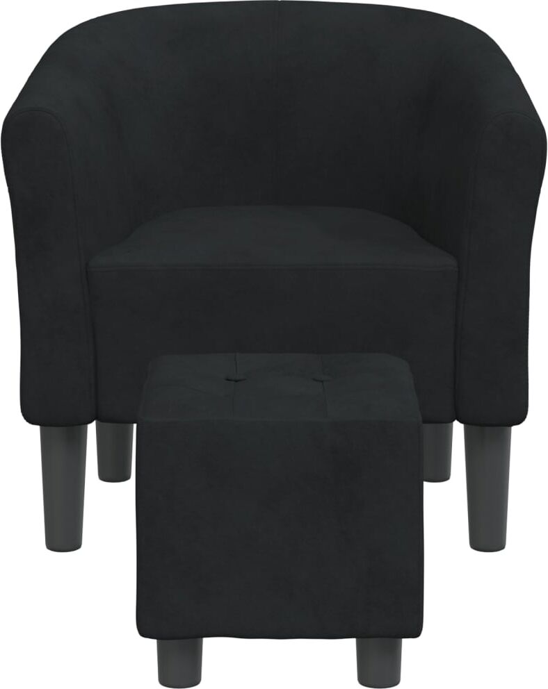 vidaXL Chaise cabriolet avec repose-pied noir velours