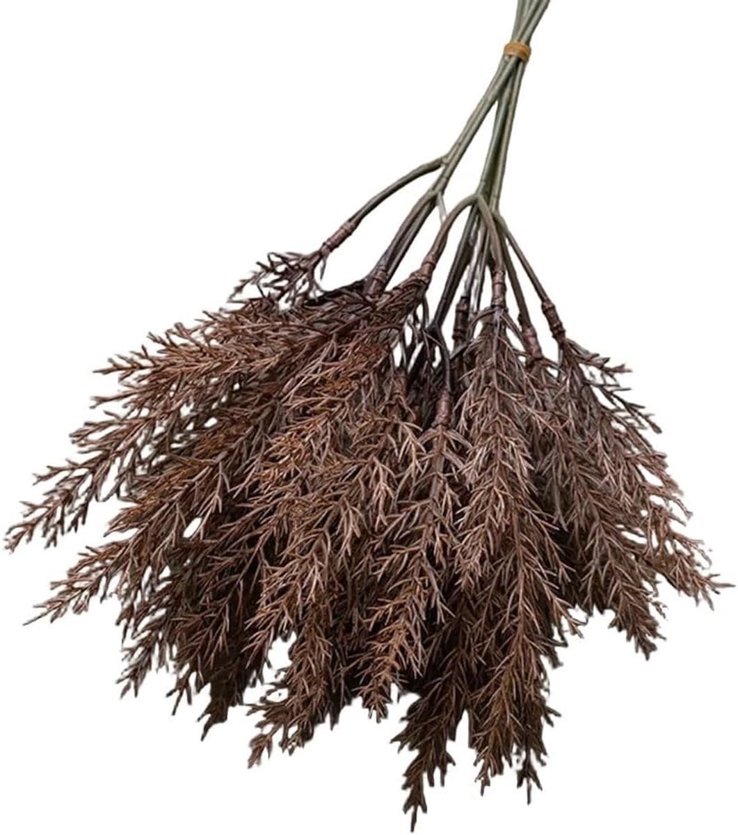 Realistisch kunstbloemen boeket in bruin voor decoratie