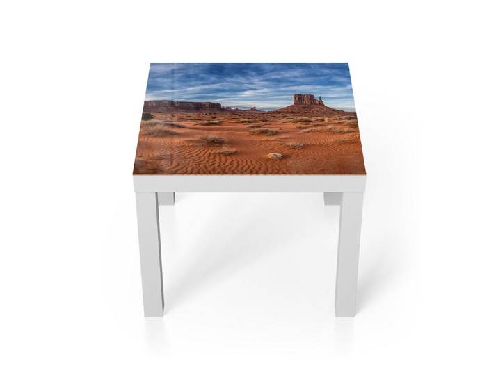 DEQORI Couchtisch 'Horizontlinien der Wüste', Glas Beistelltisch Glastisch modern
