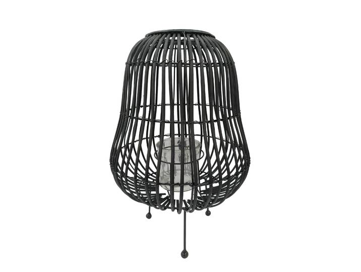 Laterne Bambus 31 x 44 cm schwarz