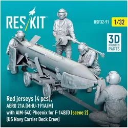 ResKit Red jerseys (4 pcs), AERO 21A (MHU-191A/M) with AIM-54C Phoenix for F-14B/D (scene 2) (US Navy Carri