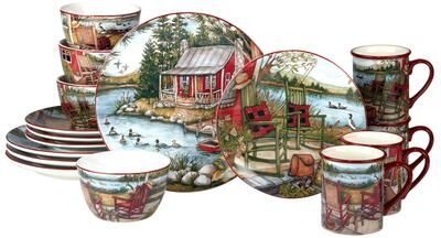 Certified International Lake Retreat 16 pc Dinnerware Set, Service for 4
