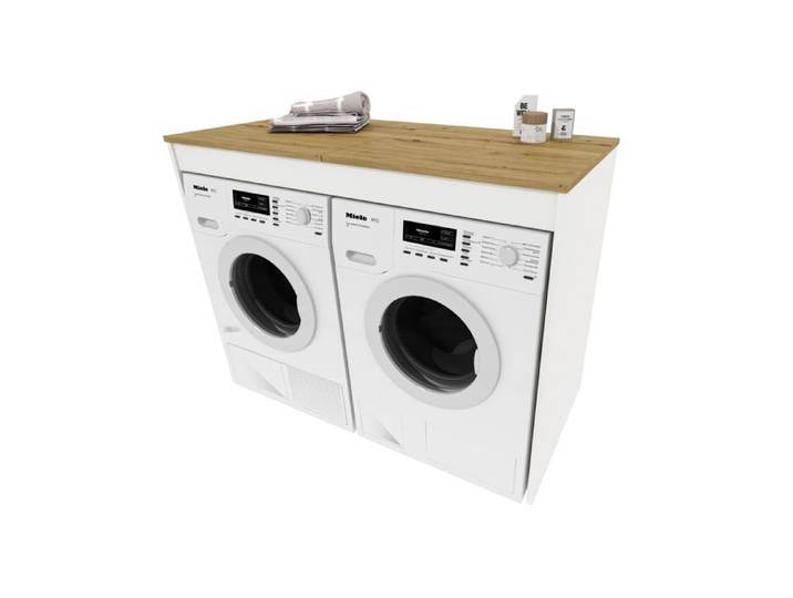 Armoire de Lavage RAUMHIRSCH – Meuble Compact et Élégant pour Machine à Laver et Sèche-Linge