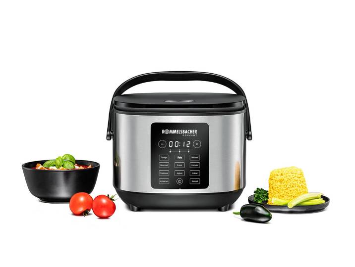 ROMMELSBACHER Reiskocher MRK 650 , silber (edelstahl, schwarz), B:27cm H:20cm T:32cm, Reiskocher, Reiskocher
