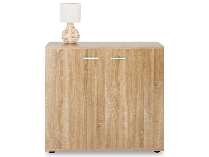 Buffet CHICAGO commode meuble de rangement en mélaminé décor chêne sonoma avec 2 portes