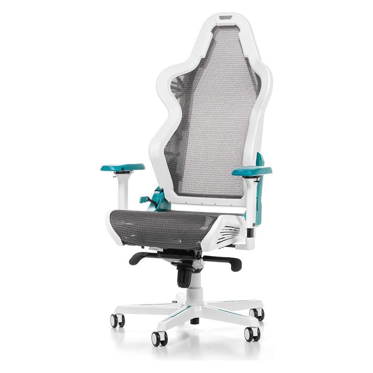 DXRacer Air R1S Gaming Chair, weiss/cyan/grau (AIR-R1S-WQG-BX1)