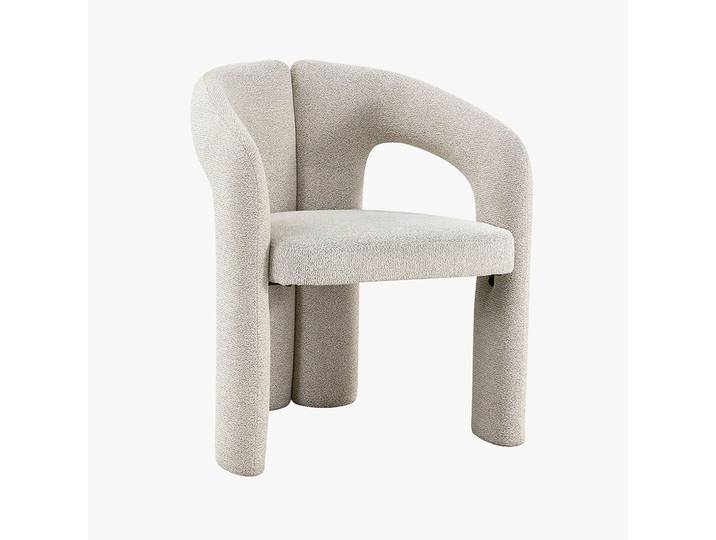 Beja Fauteuil En Tissu Bouclette Écru
