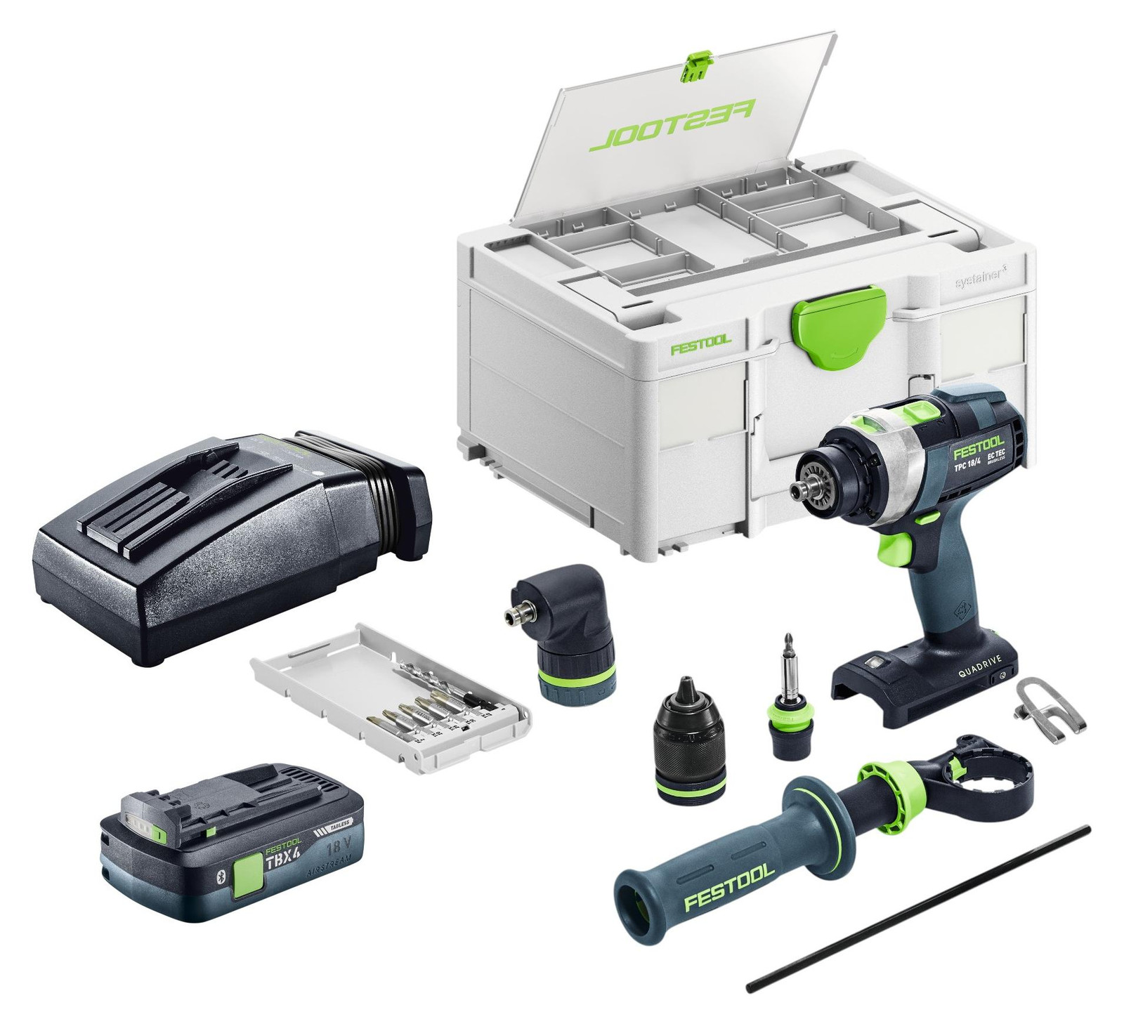 Festool TPC 18/4-Basic-Set accu-slagboormachine 18 V 75 Nm borstelloos met 1x 4,0 Ah accu en oplader in Systainer