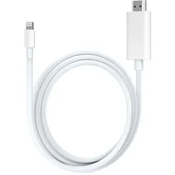 PowerGuard Lightning to HDMI Adapter Connection 2m (2 m), Videokabel, Weiss