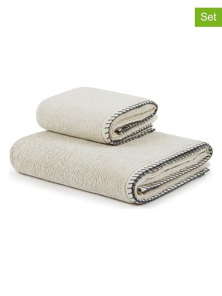 Lanerossi 2tlg. Handtuch-Set in Creme - onesize