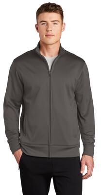 Sport-Tek ST241 Sport-Wick Fleece Full-Zip Jacket in Iron Grey size 3XL