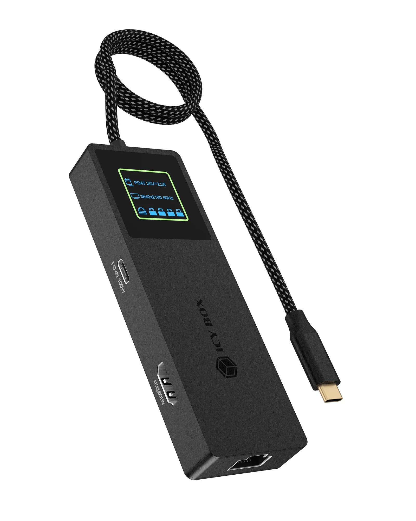 Raidsonic ICY BOX Spade Dock 4038, 7-in-1 DockingStation mit LCD-Display