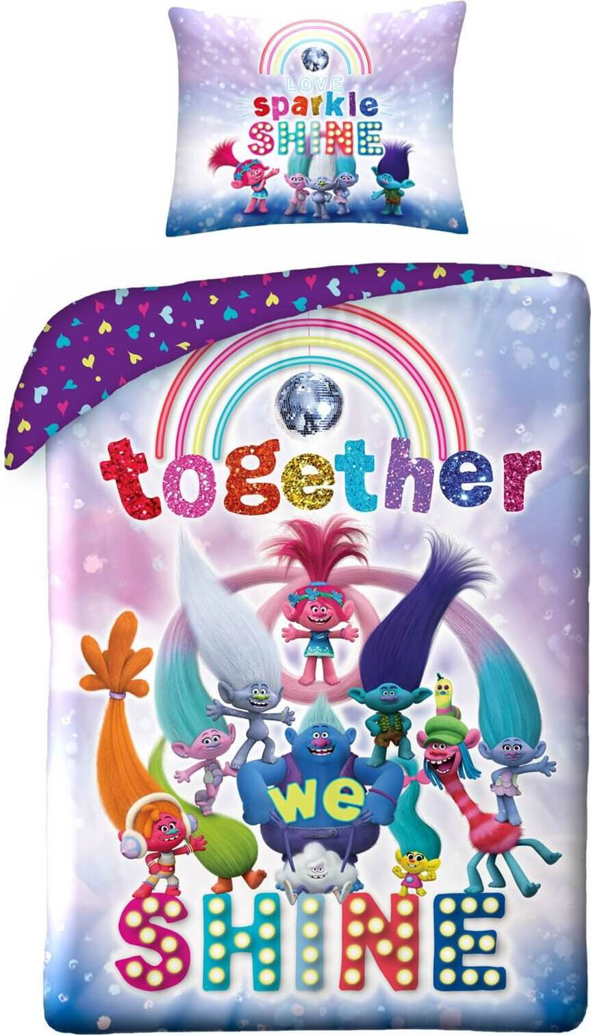 Halantex Trolls dekbedovertrek Together we Shine! 140 x 200 cm
