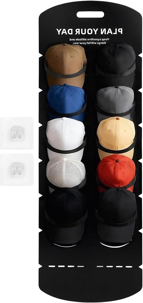 Hatten Organizer Hoedenrek Kapstok met 12 Vakken - Grijs - B: 136 cm, D: 46 cm
